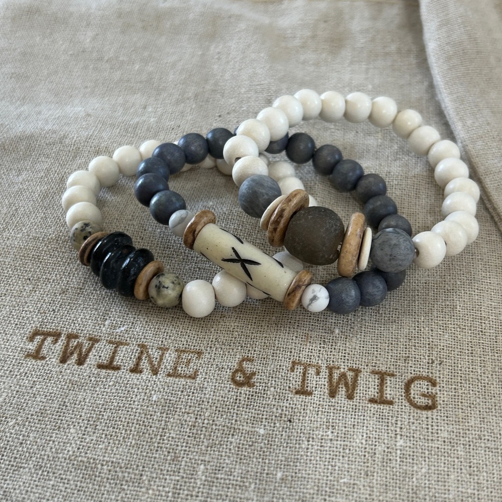 Twine & Twig Beaded Bracelet Trio